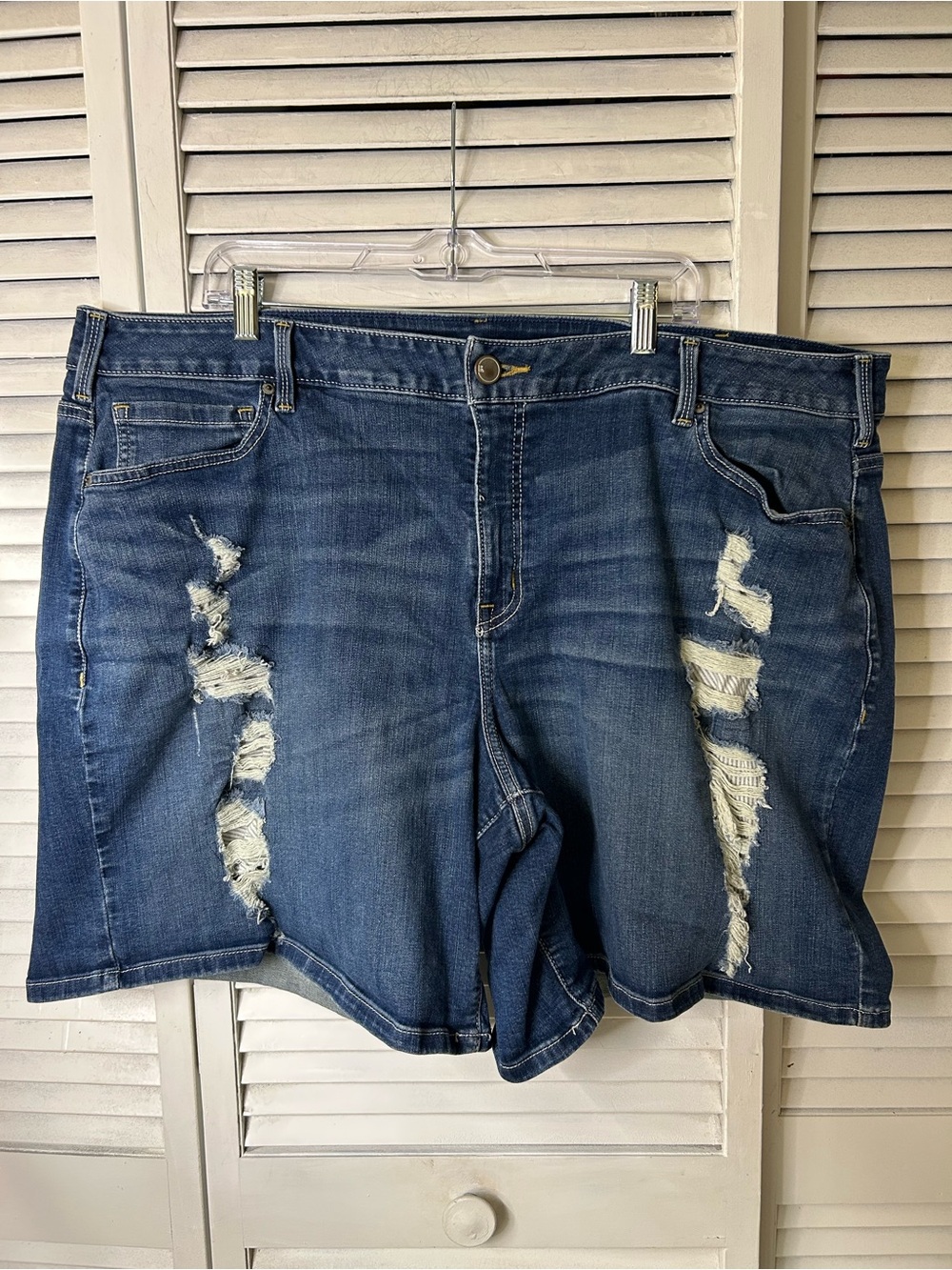 Lane Bryant Plus-Size Women's Distressed Denim Shorts - Size 26